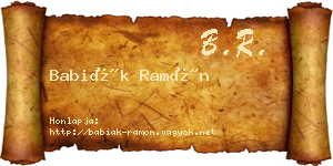 Babiák Ramón névjegykártya